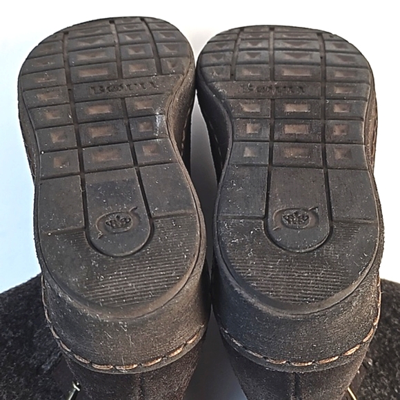 Born Kore Nubuck Leather & Wool Brown Buckle Detail Side Zip Mid Calf Boot - Picture 13 of 16